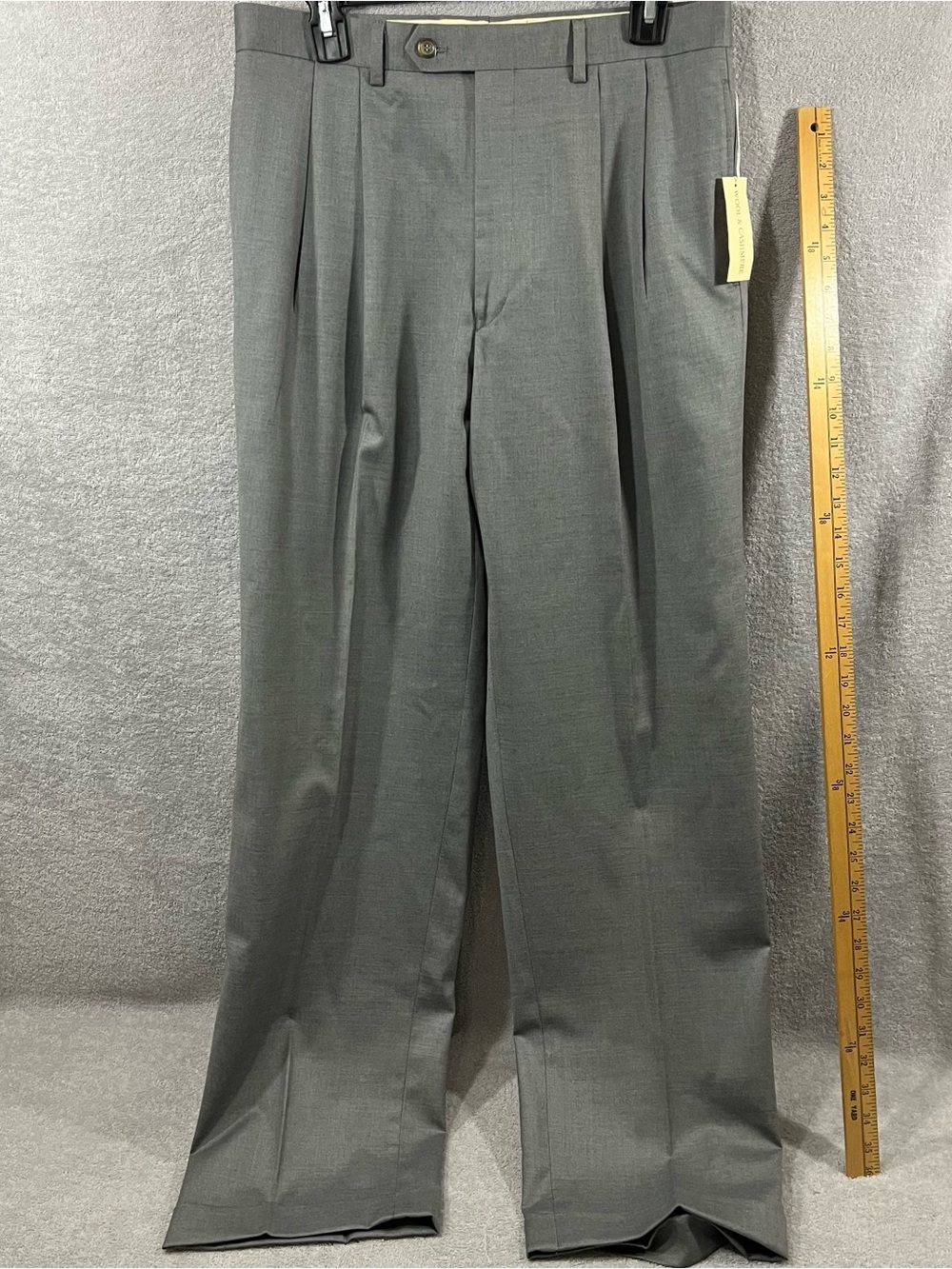 Lauren Ralph Lauren Pants Mens 32x32 Wool 120s Cashmere Pleated Cuffed Gray NWT